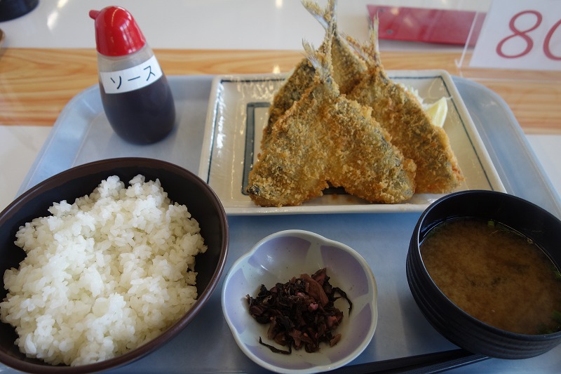 千葉ツーリングの記録 ばんや本館　アジフライ定食