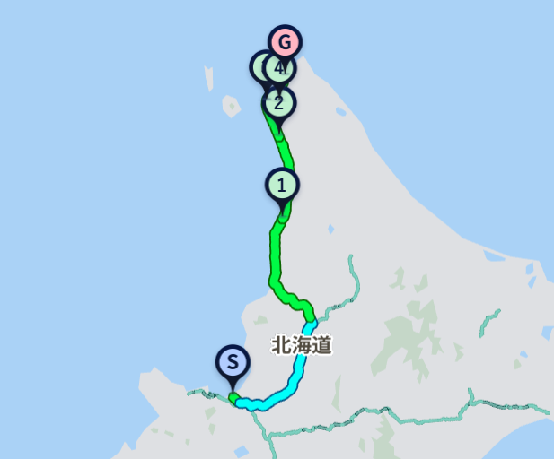 北海道ツーリングのルート
