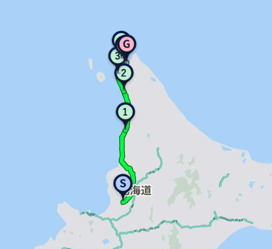 北海道ツーリングのルート