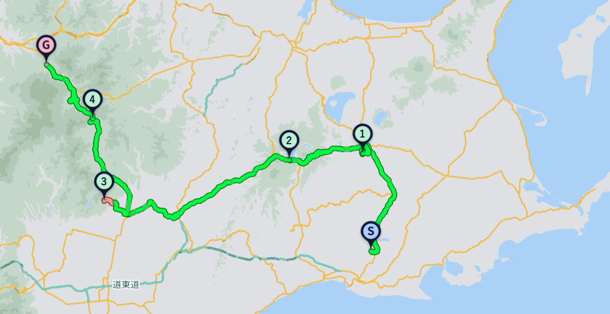 北海道ツーリングのルート