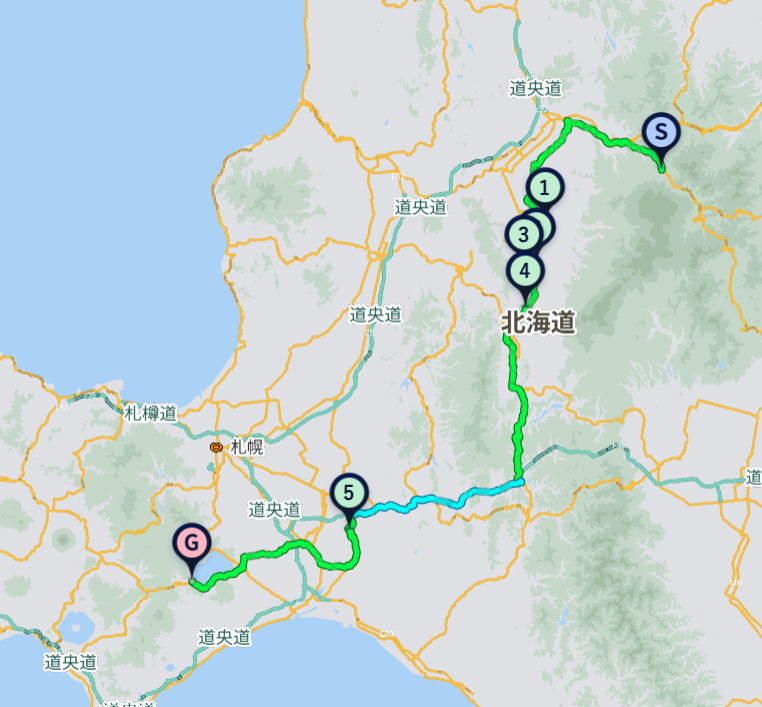 北海道ツーリングのルート