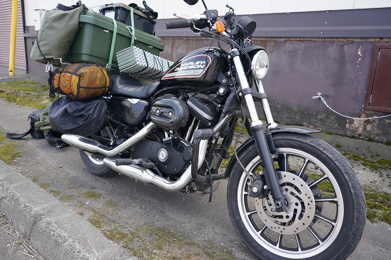 バイクを拭き拭き