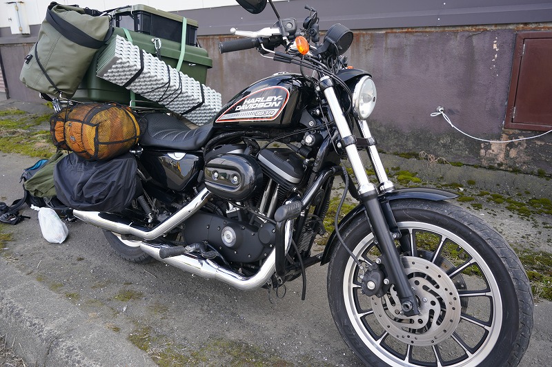 バイクを拭き拭き