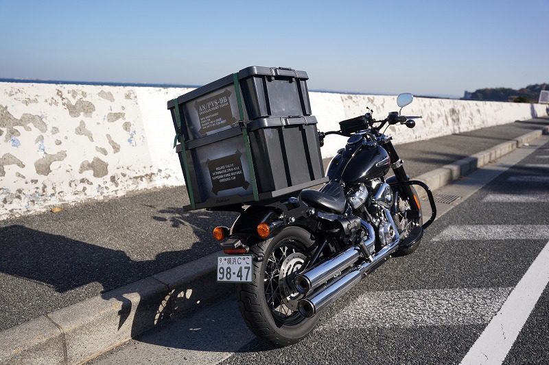 キャンプ用BOX積載した写真